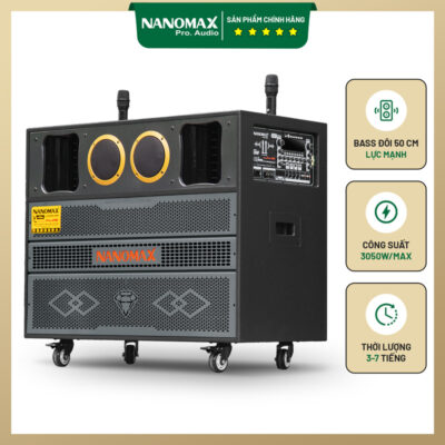 Loa kéo bình điện Nanomax Pro-218i bass đôi 50cm 3050W