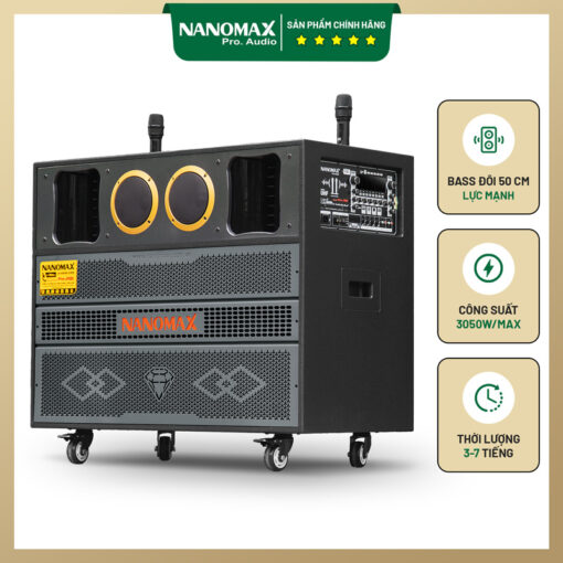 Loa kéo công suất lớn cho sân, đám cưới, sự kiện Loa kéo công suất lớn - Nanomax Pro-218i bass đôi 50cm