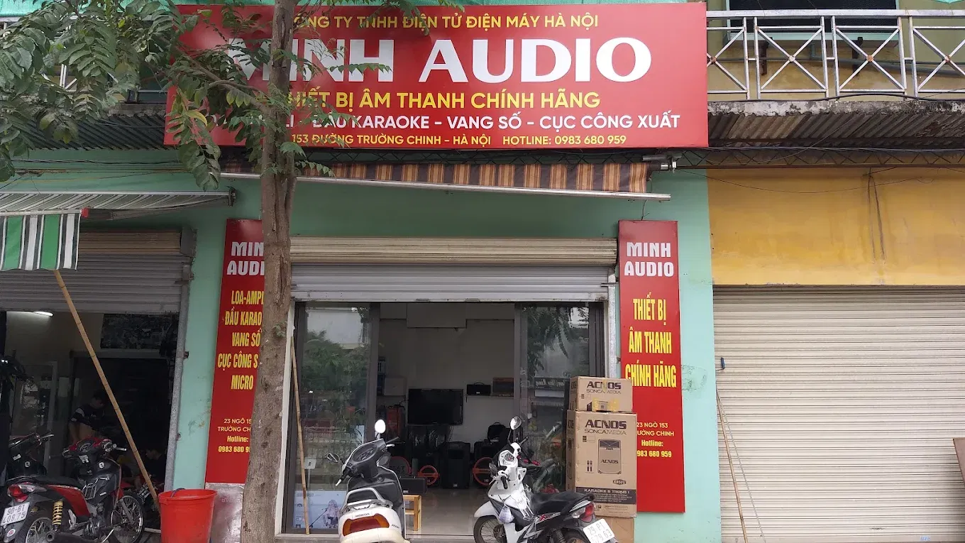 Cửa hàng loa kéo karaoke tại Hà Nội Mặt tiền cửa hàng loa kéo Minh Âm Thanh phố Hà Kế Tấn, Hà Nội